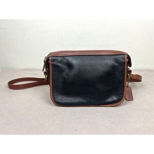 COACH Black Brown Leather Crossbody Shoulder Handbag Bag   Women's Size Small
